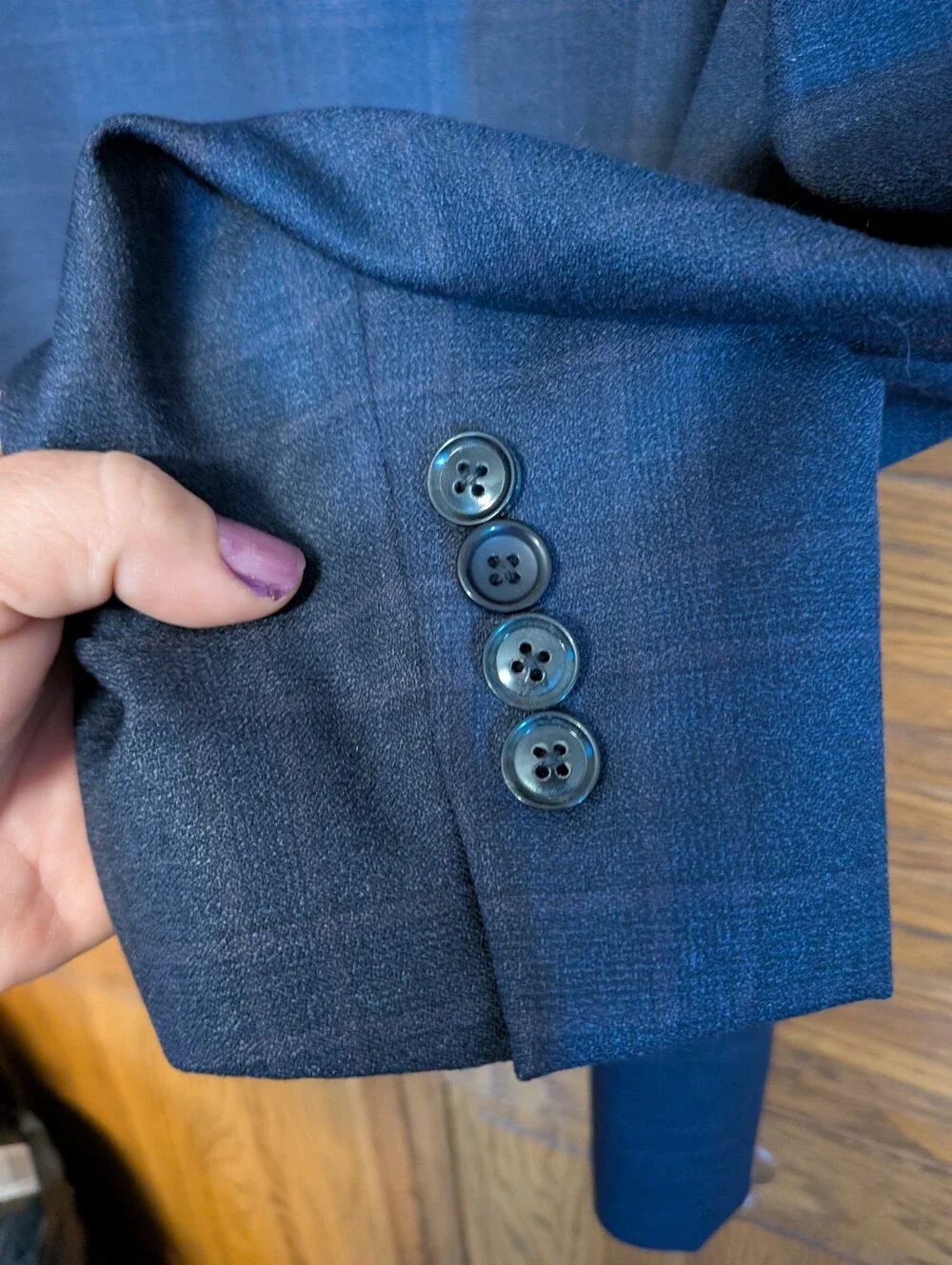 Ted Baker navy blue 2 Pc plaid suit 2button single-breasted jacket & Pants 39R